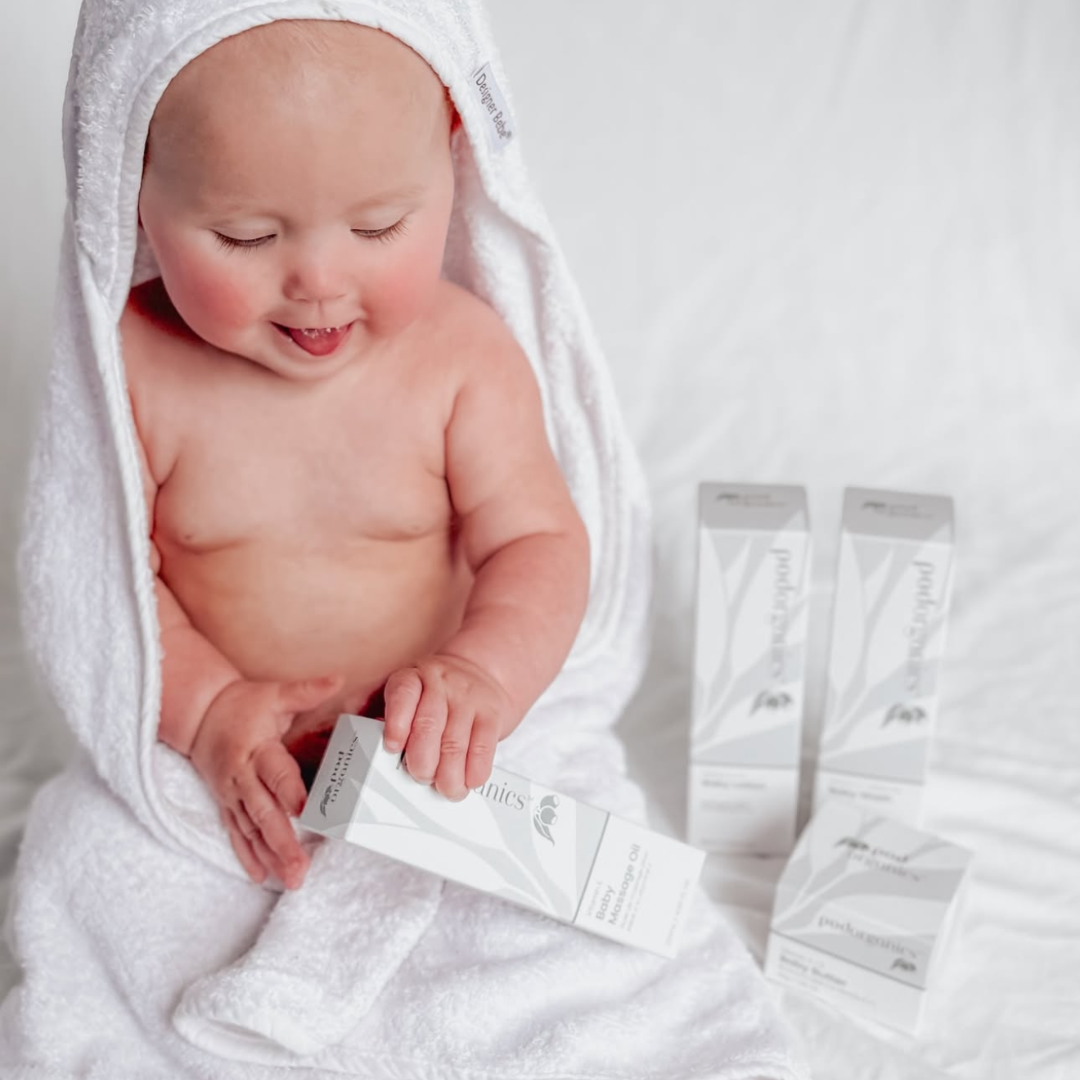 baby with organic baby skincare