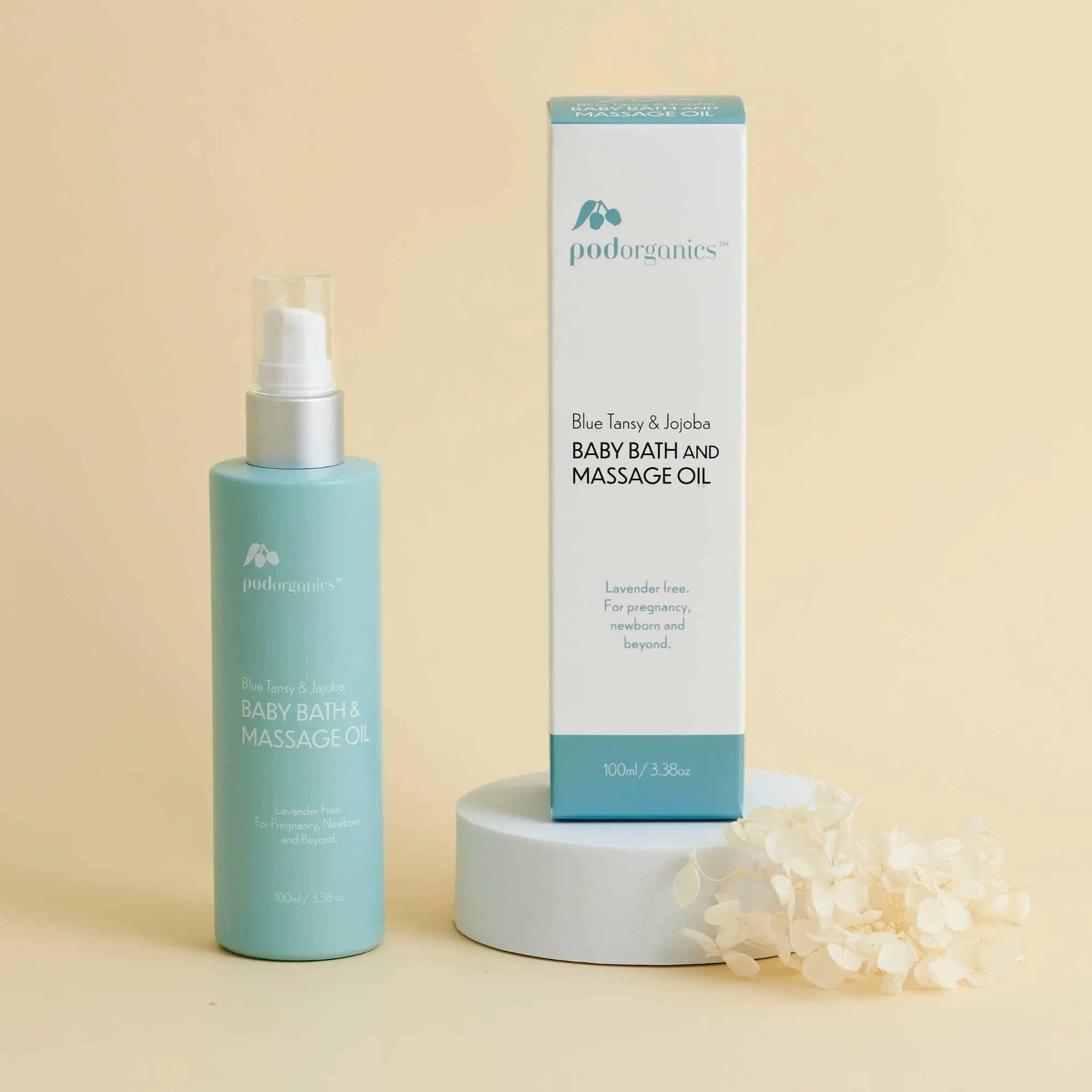 100% Organic Baby Oil formulated to soothe and calm baby’s delicate skin. 